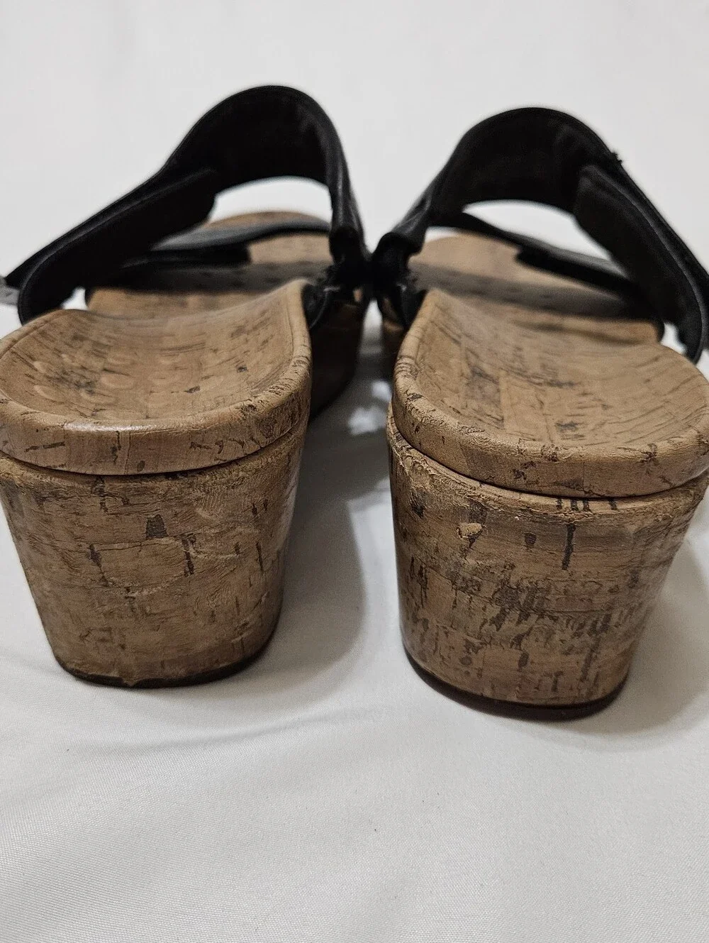 VIONIC Pepper Platform Wedge Sandals- Wide Strap/Black/Open Toe - Womens Sz 10